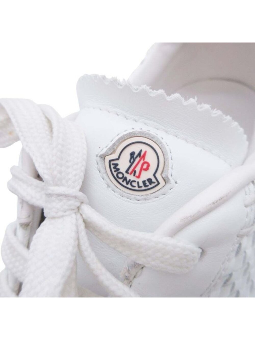 Moncler Monegasque Leather Braided Sneakers Low Cut 41 White - Picture 6 of 12